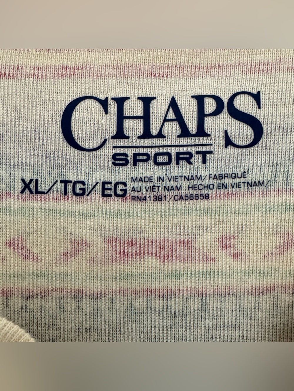 Chaps Red Multi-Stripe Notch-Neck Long Sleeve Top western - Picture 3 of 8